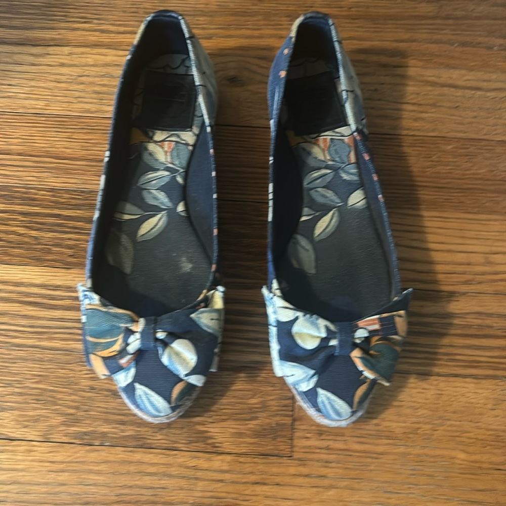 ToryBurch printed bow canvas espadrilles